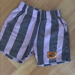 Zara Striped Kids Shorts - Pink and Gray